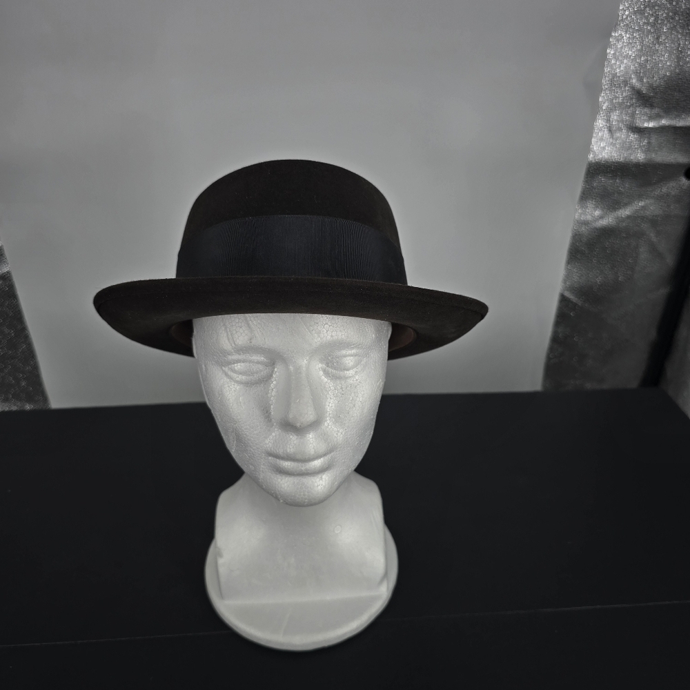 Vintage Bond Royal Quality Brown Hat Bowler Fedora Size 7 Fur Felt USA Made